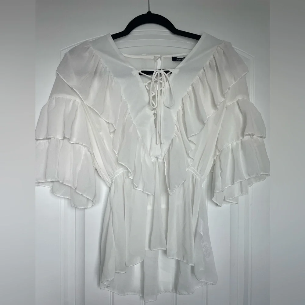 White Boohoo Blouse - Picture 1 of 2